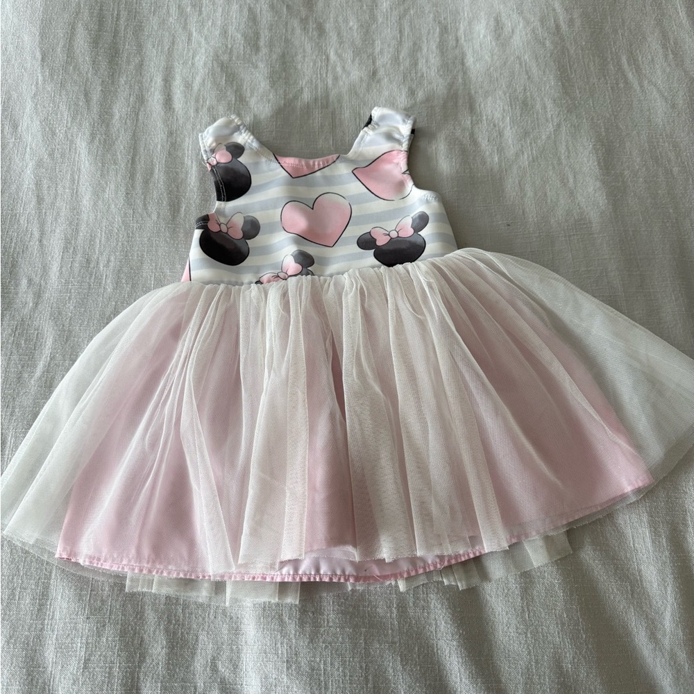Pippa & Julie Pink and White Heart Minnie Mouse Dress